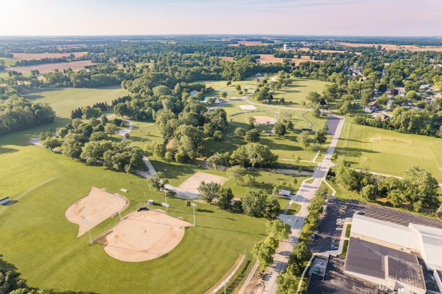 Aerial photo of Hedges-Boyer Park