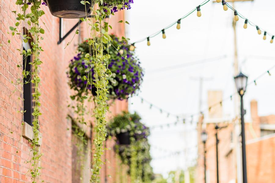 This photo of Cherry Alley shows planters and lights that were installed after it was redeveloped. Similar improvements are planned on Court Street in Tiffin.