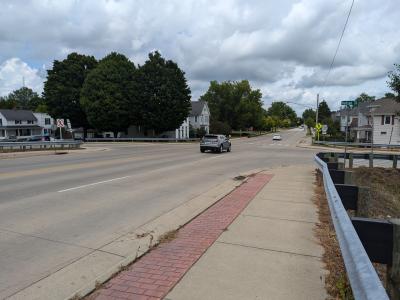 This photo shows the intersection of N. Sandusky Street and Hudson Street in Tiffin.