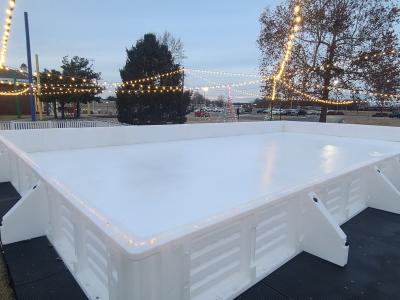 An example of an “iceless” skating rink, provided by manufacturer Global Synthetic Ice.