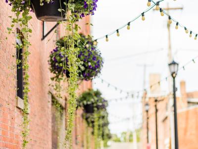 This photo of Cherry Alley shows planters and lights that were installed after it was redeveloped. Similar improvements are planned on Court Street in Tiffin.